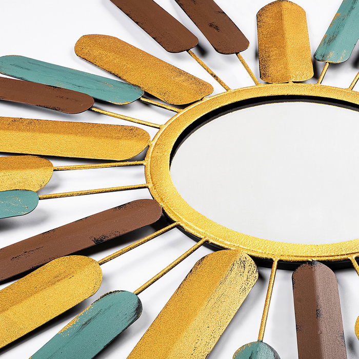 Wallity Mirror Sun 2 Espejo Decorativo 75x75x4 cm Metal Hecho a Mano